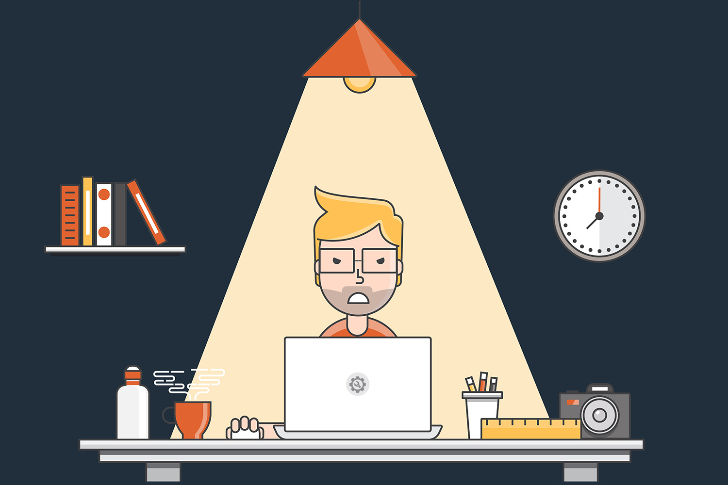 Mad Designer at work in the dark Mad Designer at work in the dark